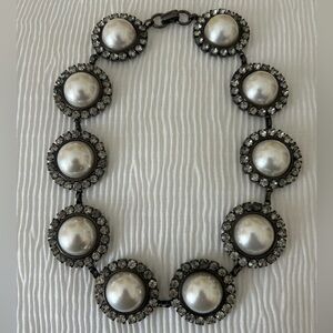 Sold—-Vintage Alexis Kirk faux pearl and rhinestone choker necklace